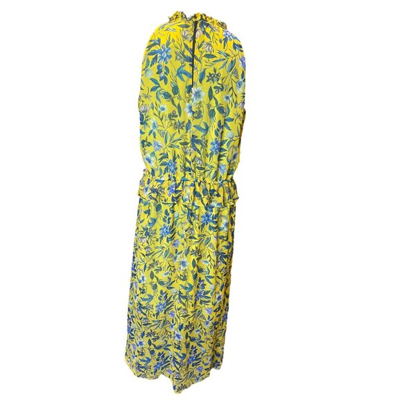 Sam Edelman Sheer Yellow Layered Floral Dress Size 10 - Picture 11 of 16